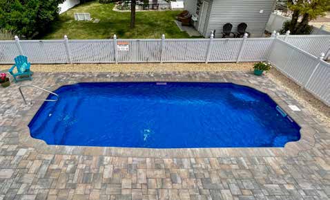 Pensacola Fiberglass Pool - Side View and Overhead View