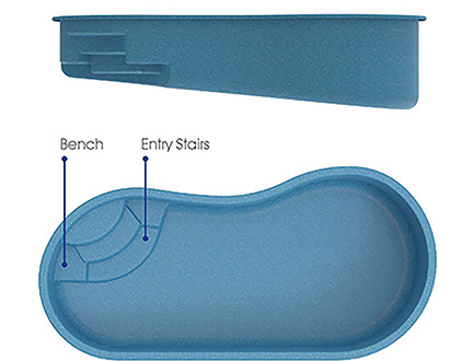 /vebuce Fiberglass Pool - Side and Overhead Views